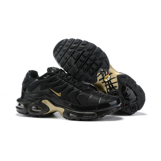 Uomo Air Max Plus Tn Nero Oro 852630-001 Scarpe Da Ginnastica