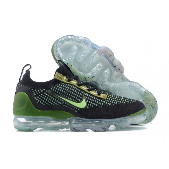 Donna/Uomo Air VaporMax 2021 Flyknit Nero Verde DQ7640-001 Scarpe Da Ginnastica