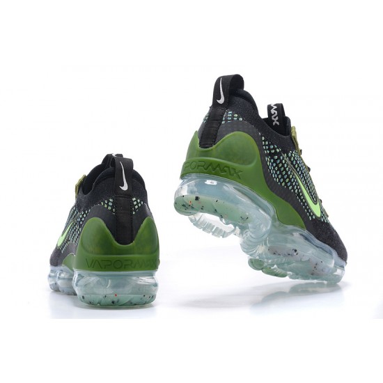 Donna/Uomo Air VaporMax 2021 Flyknit Nero Verde DQ7640-001 Scarpe Da Ginnastica