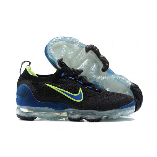 Donna/Uomo Air VaporMax 2021 Flyknit Nero Verde and Blu Scarpe Da Ginnastica