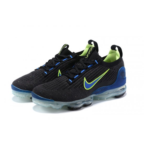 Donna/Uomo Air VaporMax 2021 Flyknit Nero Verde and Blu Scarpe Da Ginnastica