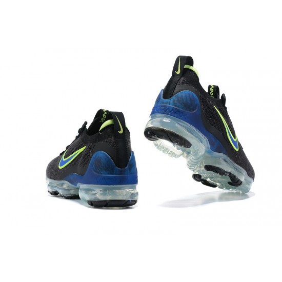 Donna/Uomo Air VaporMax 2021 Flyknit Nero Verde and Blu Scarpe Da Ginnastica