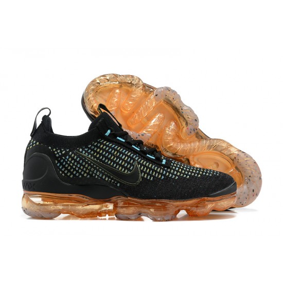 Donna/Uomo Air VaporMax 2021 Flyknit Nero Arancione Scarpe Da Ginnastica