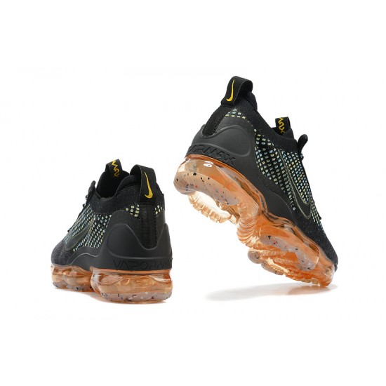 Donna/Uomo Air VaporMax 2021 Flyknit Nero Arancione Scarpe Da Ginnastica