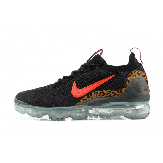 Donna/Uomo Air VaporMax 2021 Flyknit Nero Rosso Scarpe Da Ginnastica