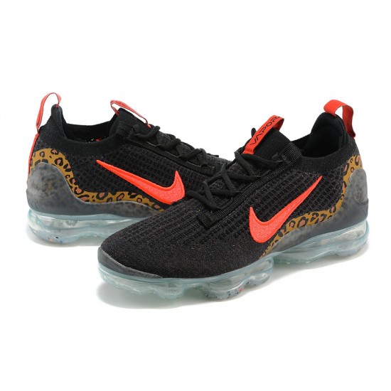 Donna/Uomo Air VaporMax 2021 Flyknit Nero Rosso Scarpe Da Ginnastica