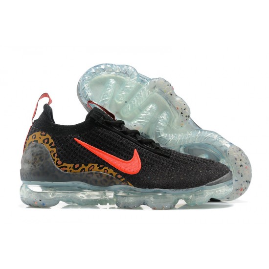 Donna/Uomo Air VaporMax 2021 Flyknit Nero Rosso Scarpe Da Ginnastica