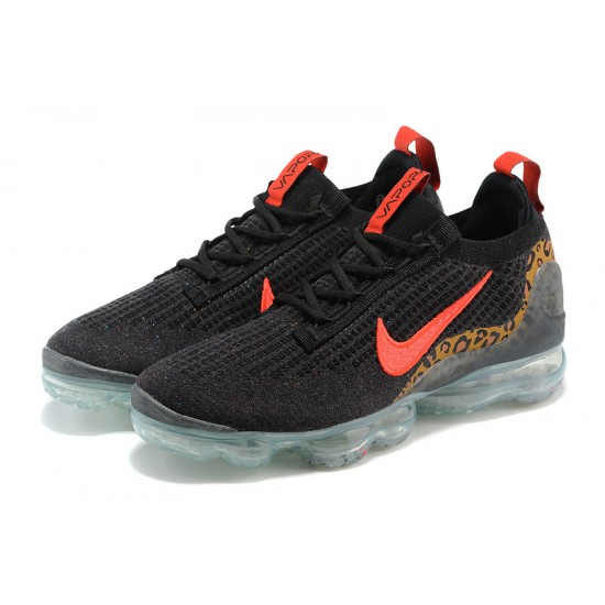 Donna/Uomo Air VaporMax 2021 Flyknit Nero Rosso Scarpe Da Ginnastica