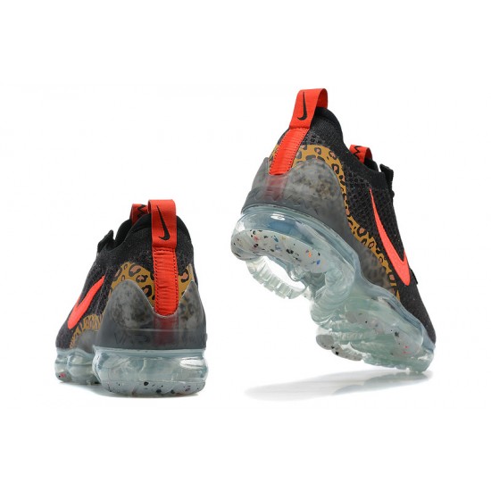 Donna/Uomo Air VaporMax 2021 Flyknit Nero Rosso Scarpe Da Ginnastica