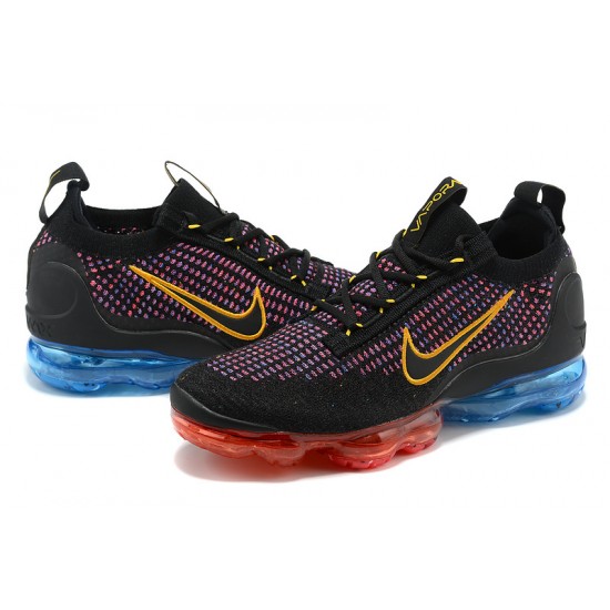 Donna/Uomo Air VaporMax 2021 Flyknit Nero Rosso and Blu Scarpe Da Ginnastica