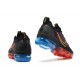 Donna/Uomo Air VaporMax 2021 Flyknit Nero Rosso and Blu Scarpe Da Ginnastica