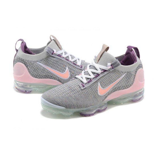 Donna/Uomo Air VaporMax 2021 Flyknit Grigio and Rosa Scarpe Da Ginnastica