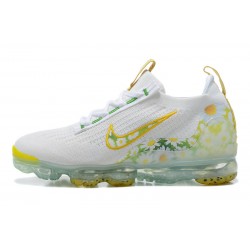 Donna/Uomo Air VaporMax 2021 Flyknit Bianco Giallo Scarpe Da Ginnastica