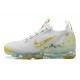 Donna/Uomo Air VaporMax 2021 Flyknit Bianco Giallo Scarpe Da Ginnastica