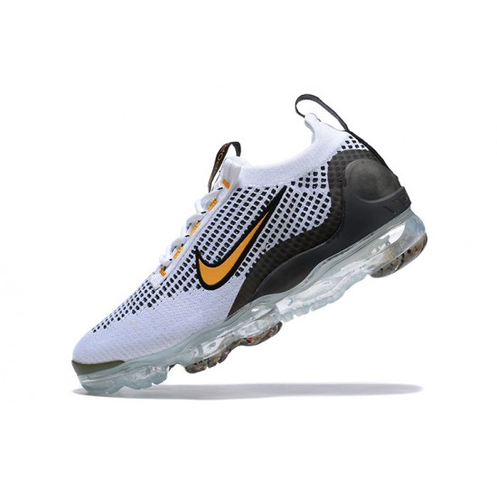 Donna/Uomo Air VaporMax 2021 Flyknit Bianco Giallo and Nero Scarpe Da Ginnastica