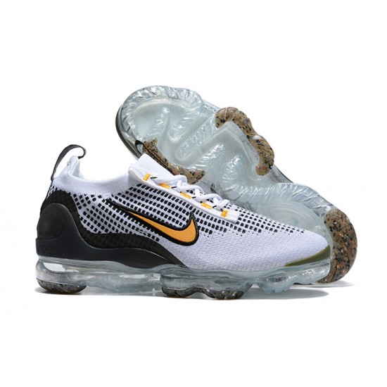 Donna/Uomo Air VaporMax 2021 Flyknit Bianco Giallo and Nero Scarpe Da Ginnastica