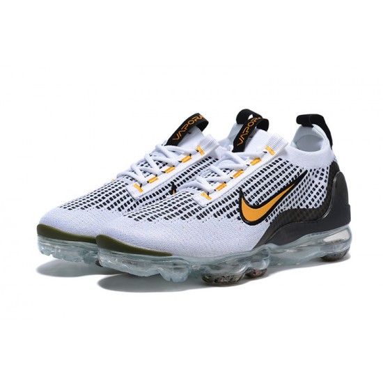 Donna/Uomo Air VaporMax 2021 Flyknit Bianco Giallo and Nero Scarpe Da Ginnastica