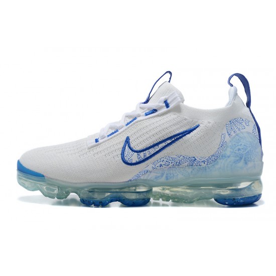 Donna/Uomo Air VaporMax 2021 Flyknit Bianco and Blu Scarpe Da Ginnastica