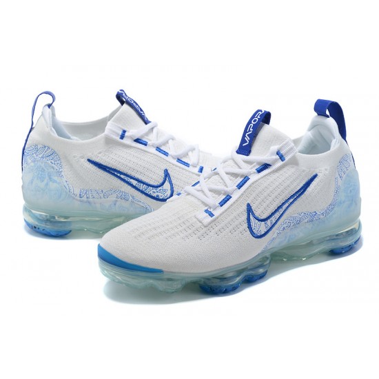 Donna/Uomo Air VaporMax 2021 Flyknit Bianco and Blu Scarpe Da Ginnastica