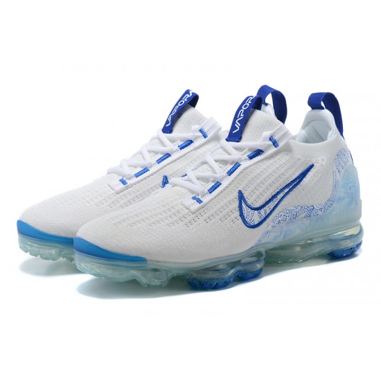 Donna/Uomo Air VaporMax 2021 Flyknit Bianco and Blu Scarpe Da Ginnastica