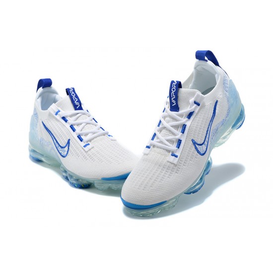 Donna/Uomo Air VaporMax 2021 Flyknit Bianco and Blu Scarpe Da Ginnastica