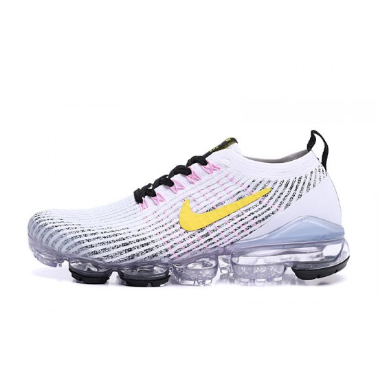 Donna/Uomo Air VaporMax Flyknit 3 Bianco Giallo AJ6900-103 Scarpe Da Ginnastica