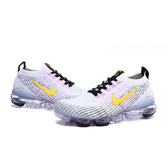 Donna/Uomo Air VaporMax Flyknit 3 Bianco Giallo AJ6900-103 Scarpe Da Ginnastica