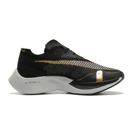 Donna/Uomo ZoomX VaporFly NEXT% Nero Oro Scarpe Da Ginnastica 